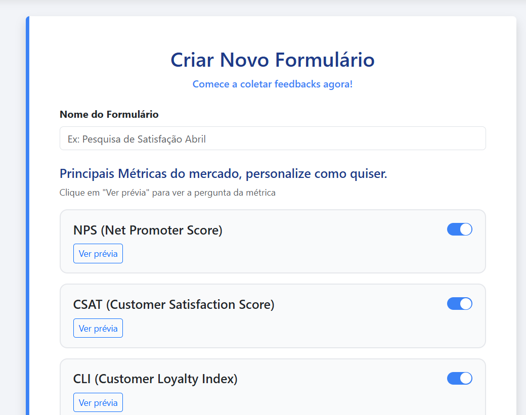 Criação de Formulário